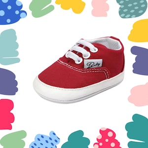 Baby Shoes Multicolor Baby Shoes Boys Girls Toddler Shoes Canvas Toddler Sneakers Rubber Non Slip Soft Sole Infant First Walkers 0-18 Months