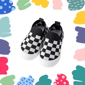 Baby Slip-On Shoes Multicolor Casual Checkered Shoes Spring and Autumn Girls and Boys High Quality PVC Sole Anti Slip Newborn Shoes