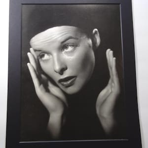 Katharine Hepburn - Classic Hollywood Portrait Photography - Mounted Book Page Picture, 14&quot; x 11&quot;, Actors, Movies
