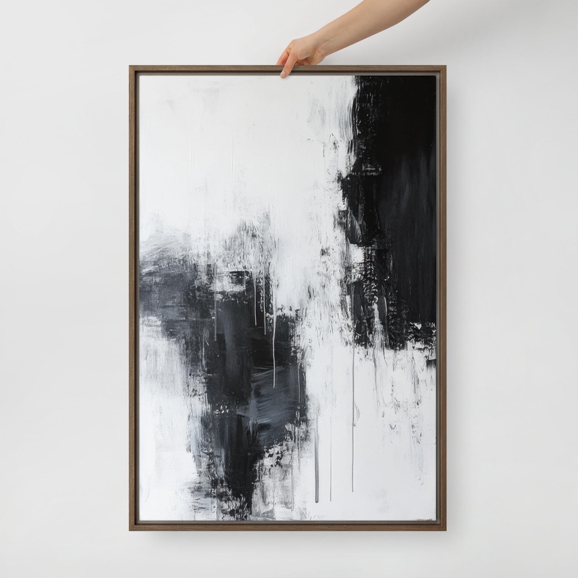 Black and White Abstract Wall Art – Modern Minimalist Canvas Luxury ...
