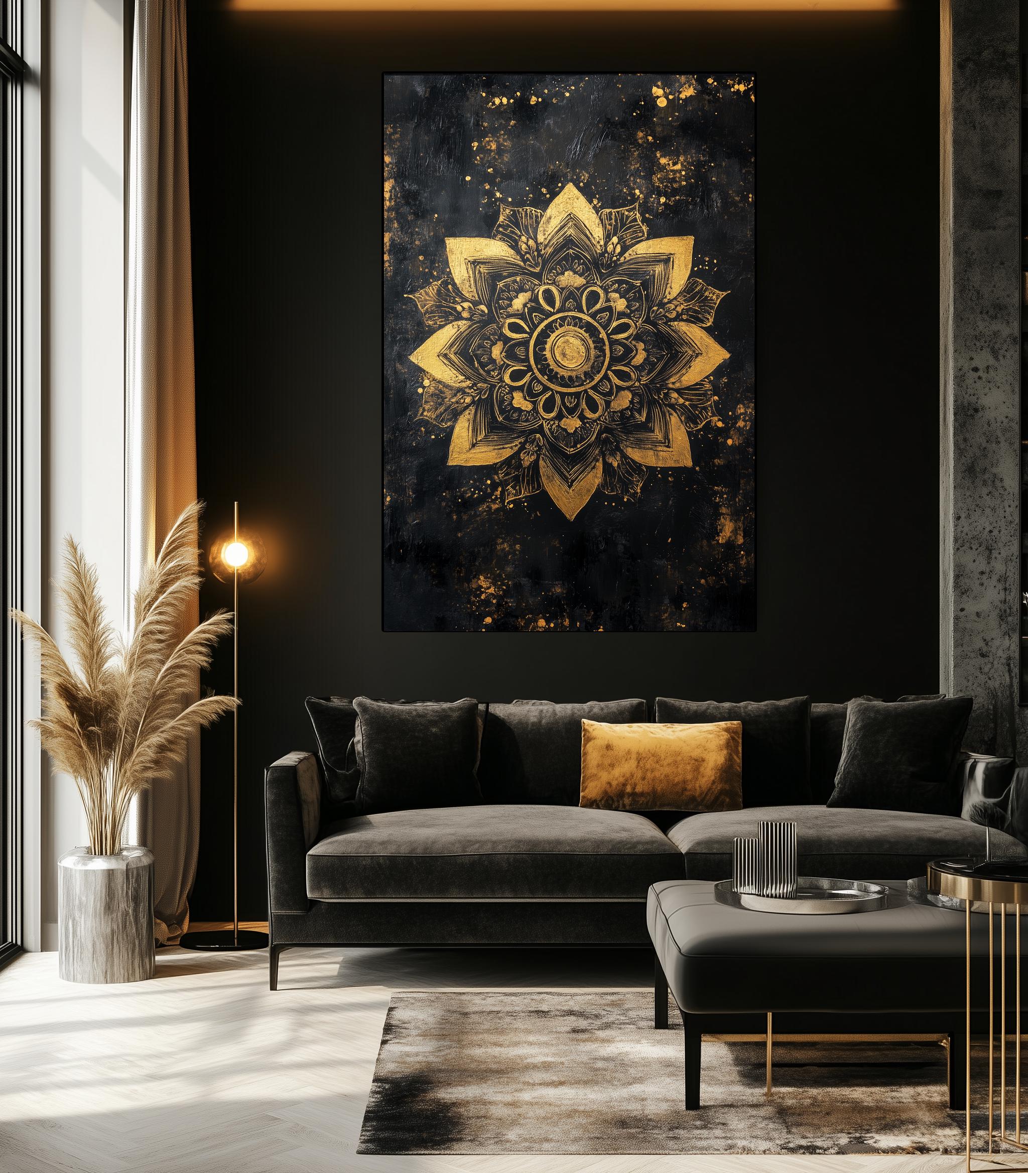 Gold Mandala Canvas Print – Boho Zen Wall Art - Etsy