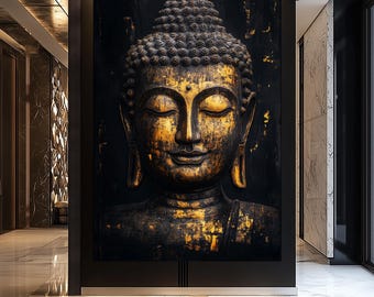 Zen Buddha Painting: Spiritual Asian Wall Art (Digital Print)