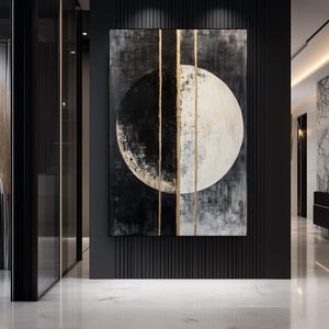 Black and Gold Geometric Abstract Art Print (Digital Download)