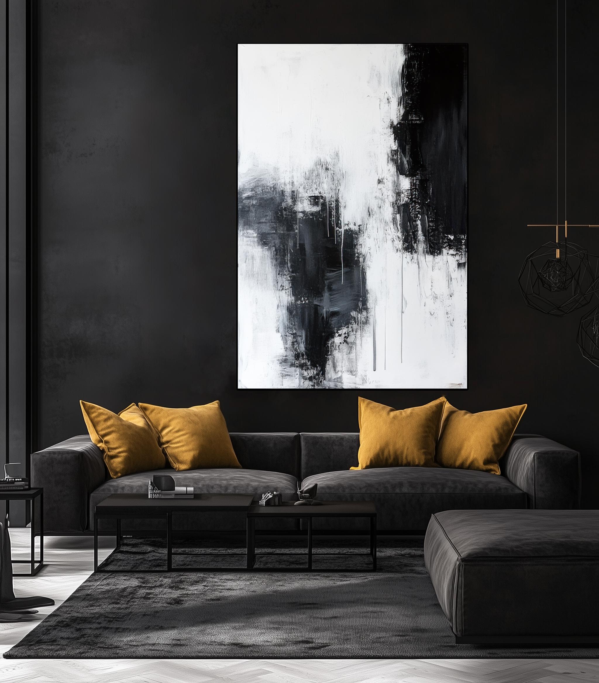 black and white modern wall art