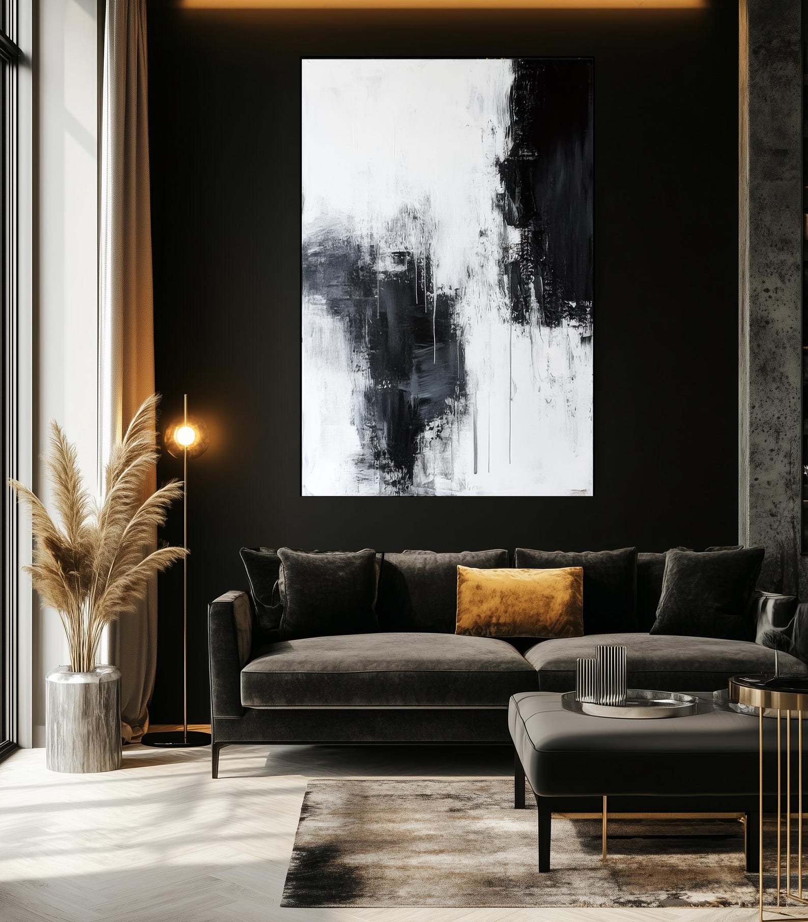 black and white modern wall art
