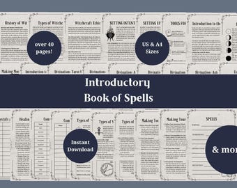 Beginnersboek der schaduwen, hekserijgids, grimoirepagina's (digitale download)