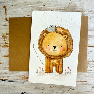 cartes d'animaux en aquarelle, fait-main