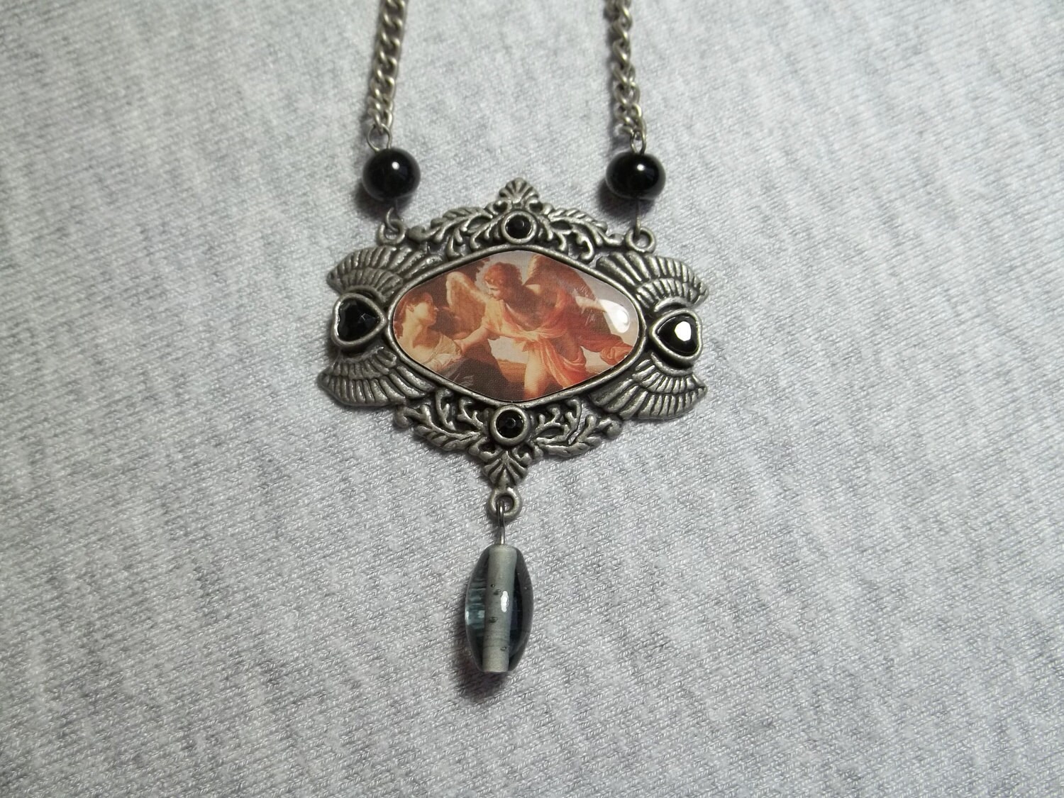 Gothic Angel Necklace Antique Silver Gothic Jewelry Art Etsy