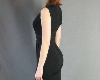 50s Cocktail Dress Vintage Wiggle Audrey LBD Chic Small to Extra Small Bobbie Brooks VFG