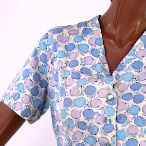 50s Day Dress Pastel Citrus Fruit 60s Vintage Novelty Print Dress Plus Size VFG
