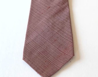 Skinny Vintage 50s 60s Narrow Neck Tie Silk Sharkskin Mauve VFG