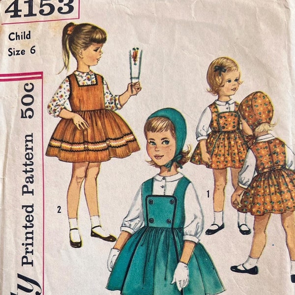 50s Girl's Jumper Blouse hat Pattern #4153 VFG