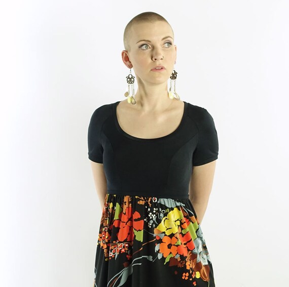 70s Vintage Maxi Dress Loungewear Empire Waist Flo