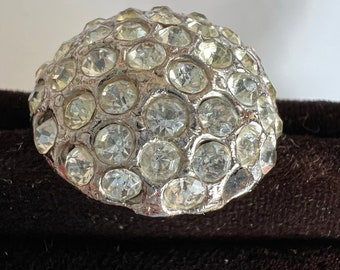 Vintage 60s Brown Velvet Handbag Rhinestone Clasp