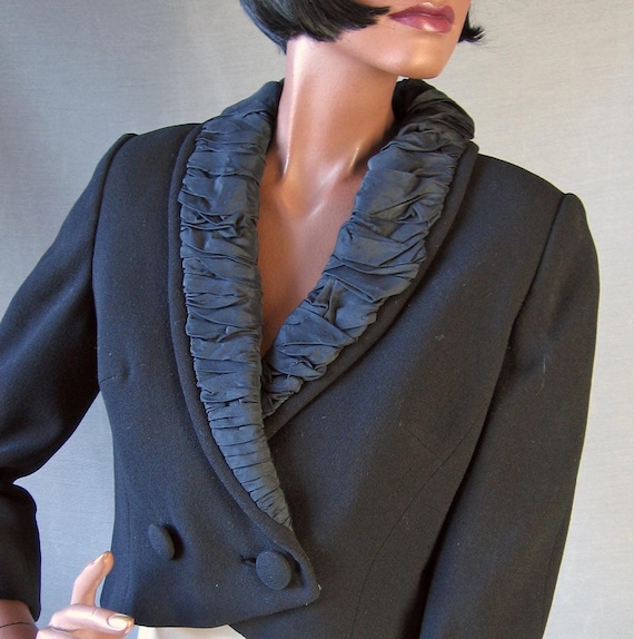 50s Cropped Jacket Dramatic Double Breasted Vinta… - image 1