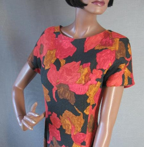 50s 60s Vintage Sheath Dress Georgia Bullock Red … - image 3