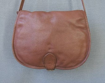 90s Soft Leather Shoulder Bag Messenger Cross Body VFG