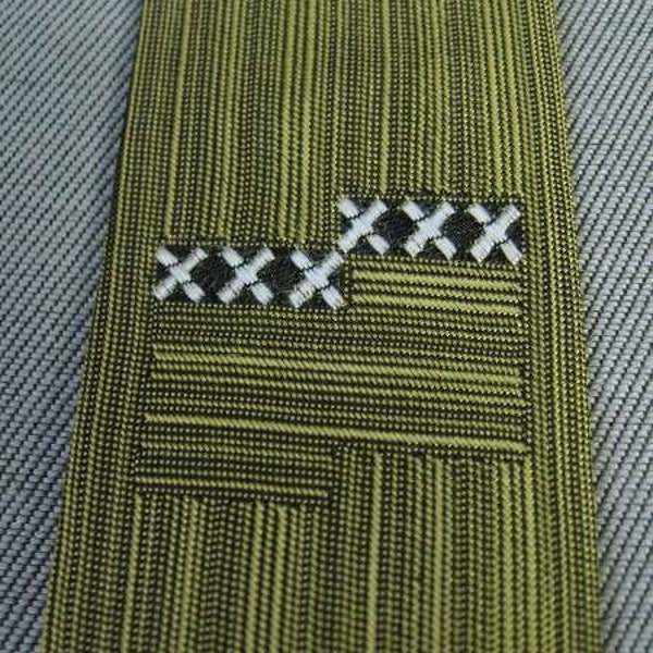 Vintage 60s Skinny Striped Sharkskin Thin Neck Tie Hepcat X VFG