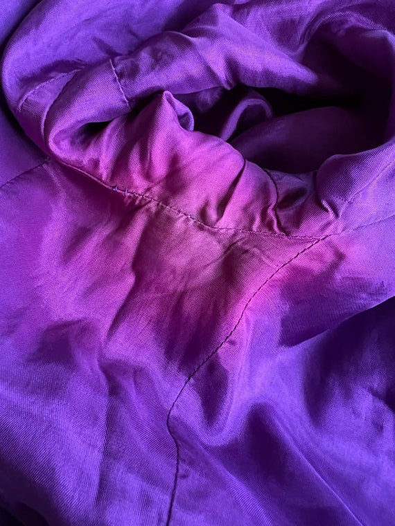 Vintage 80s Purple Designer Suit Jacket Strong Sh… - image 9