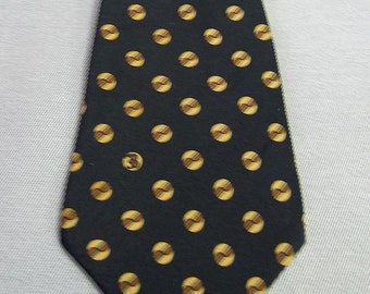 80s Vintage Classy Silk Neck Tie Black Brown Elio Bernhanyer Spain VFG