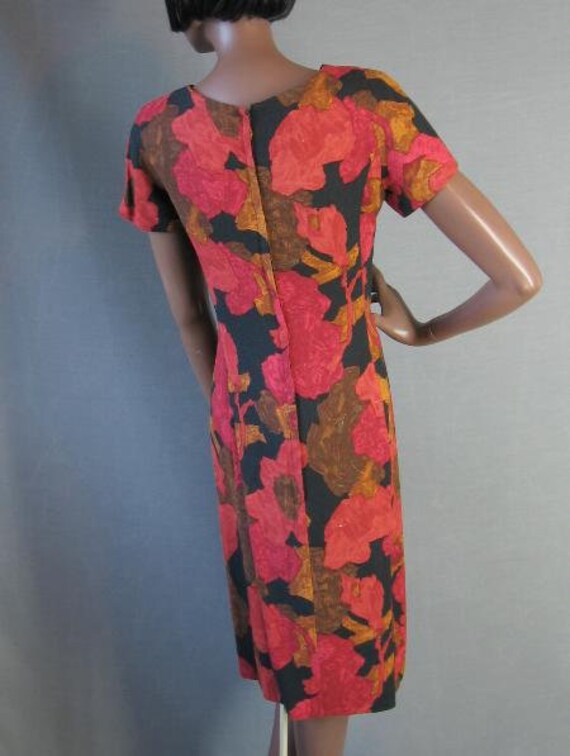 50s 60s Vintage Sheath Dress Georgia Bullock Red … - image 2