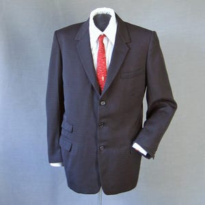 50s Men&#39;s Suit Coat Vintage Blazer Rockabilly Jacket Red Flecked Sharkskin Medium Large Marx & Haas VFG
