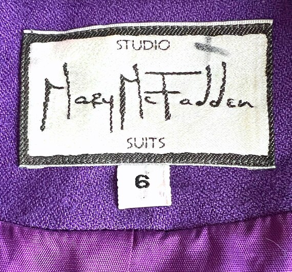 Vintage 80s Purple Designer Suit Jacket Strong Sh… - image 8