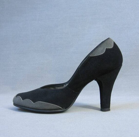 50s Babydoll Heels Vintage Pumps Black 