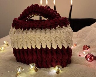 Hand-knitted, handmade bag, gift, sustainable bag, individual bag, mother's gift, knitted bag, Christmas gift