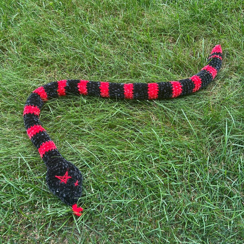 Crochet Snake Plush | Occult Serpent | Handmade Gothic Snake Plushie ...