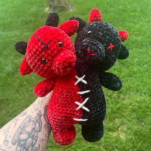 Peluche Baphomet au crochet | Amigurumi diable gothique fait main