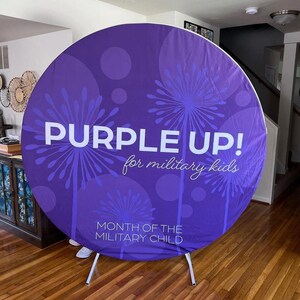 Toile de fond ronde personnalisée : entreprise, marques, décoration d'événement, cabine photo, promotion d'événement, marketing, fêtes