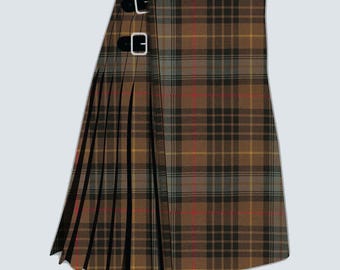Scottish Clan Stewart Hunting Weathered Tartan Kilt - Men&#39;s Traditional Kilt - Clan - Highland Wear - Scottish 8 Yard Kilt