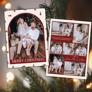 Christmas Card Photo Template, Modern Holiday Card, Christmas Photo Card, Editable Christmas Card, Holiday Photo Card, Canva Template