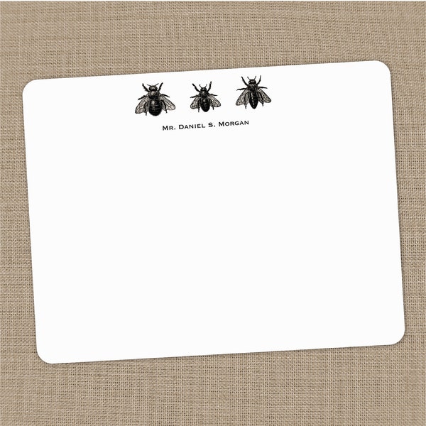 Personalized Bee Flat Notecards