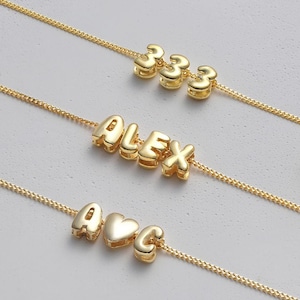 Custom Letter Name Necklace, Hanmade Personalized Letter Charm, Necklaces for Women, Personal Angel Number