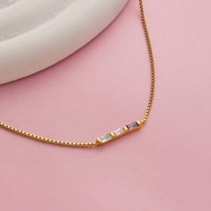 14k Solid Gold Birthstone Necklace: Personalized Charm Jewelry