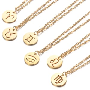 Naszyjnik ze stali nierdzewnej z 12 znakami zodiaku - spersonalizowany naszyjnik z gwiazdozbiorem, wyjątkowy prezent urodzinowy dla miłośników astrologii