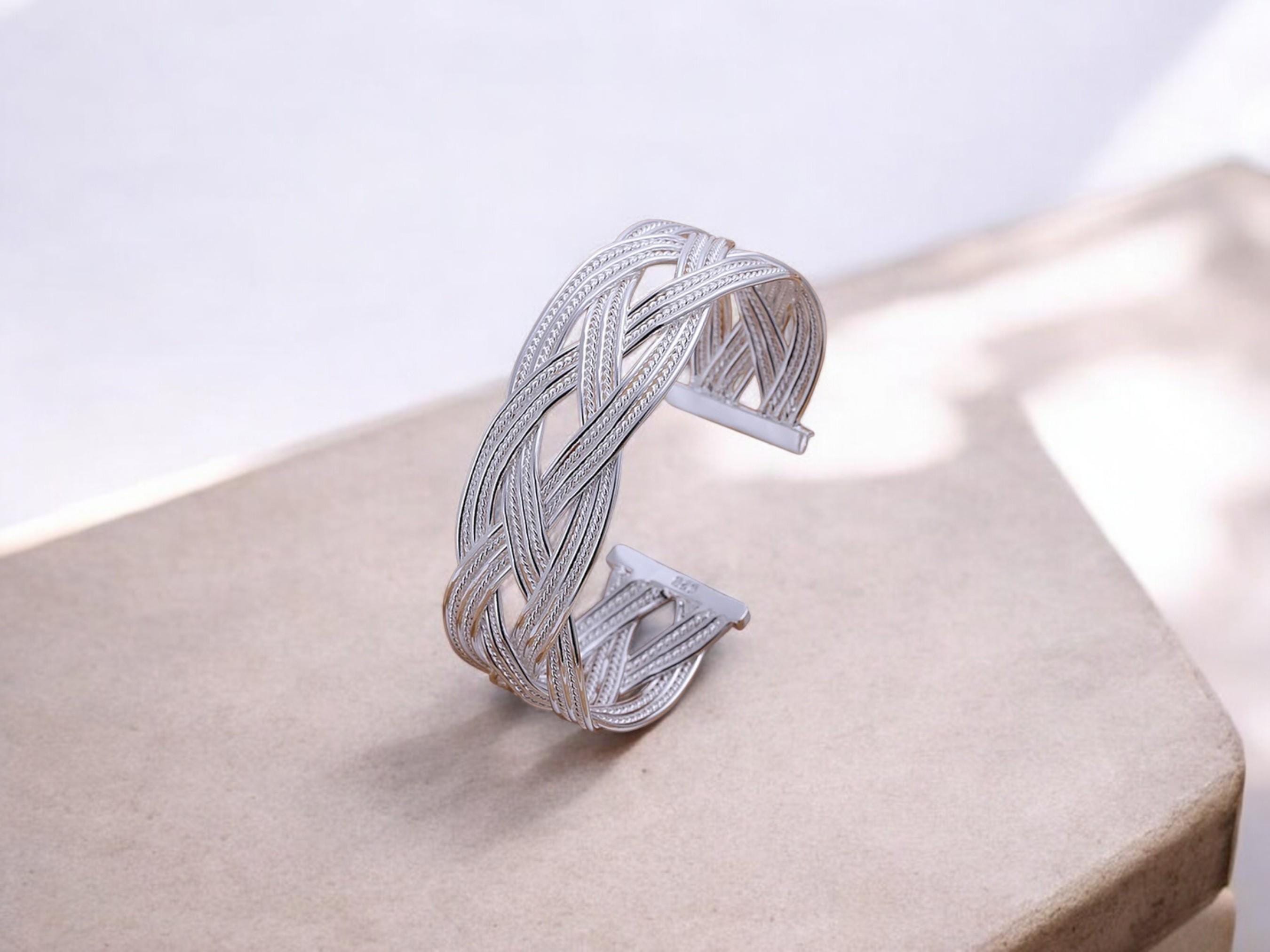 Vintage Silver Open Bangle - Etsy