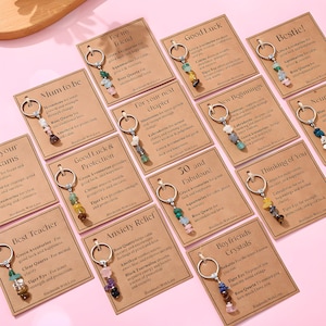 Gift Card Crystal Keychain / Healing Crystals Gift for New Job/ Card Keychain Gift / New Home, School or Life Changes Gift / New Beginnings