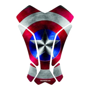 Adesivo 3D per protezione serbatoio carburante moto, adesivo per casco, scudo di Capitan America, fumetti Avengers, Steve Rogers