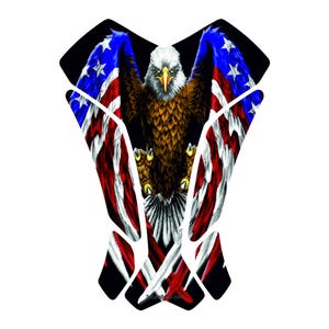 Adesivo 3D per protezione serbatoio carburante moto, adesivo per casco, bandiera americana nazionale, aquila, stella
