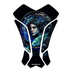 Motocicleta Gás Proteger Tanque Pad Combustível Prodector 3D Adesivo Decalque Horóscopo Signos do Zodíaco Astrologia Zodíaco Chinês Mapa Natal Peixes