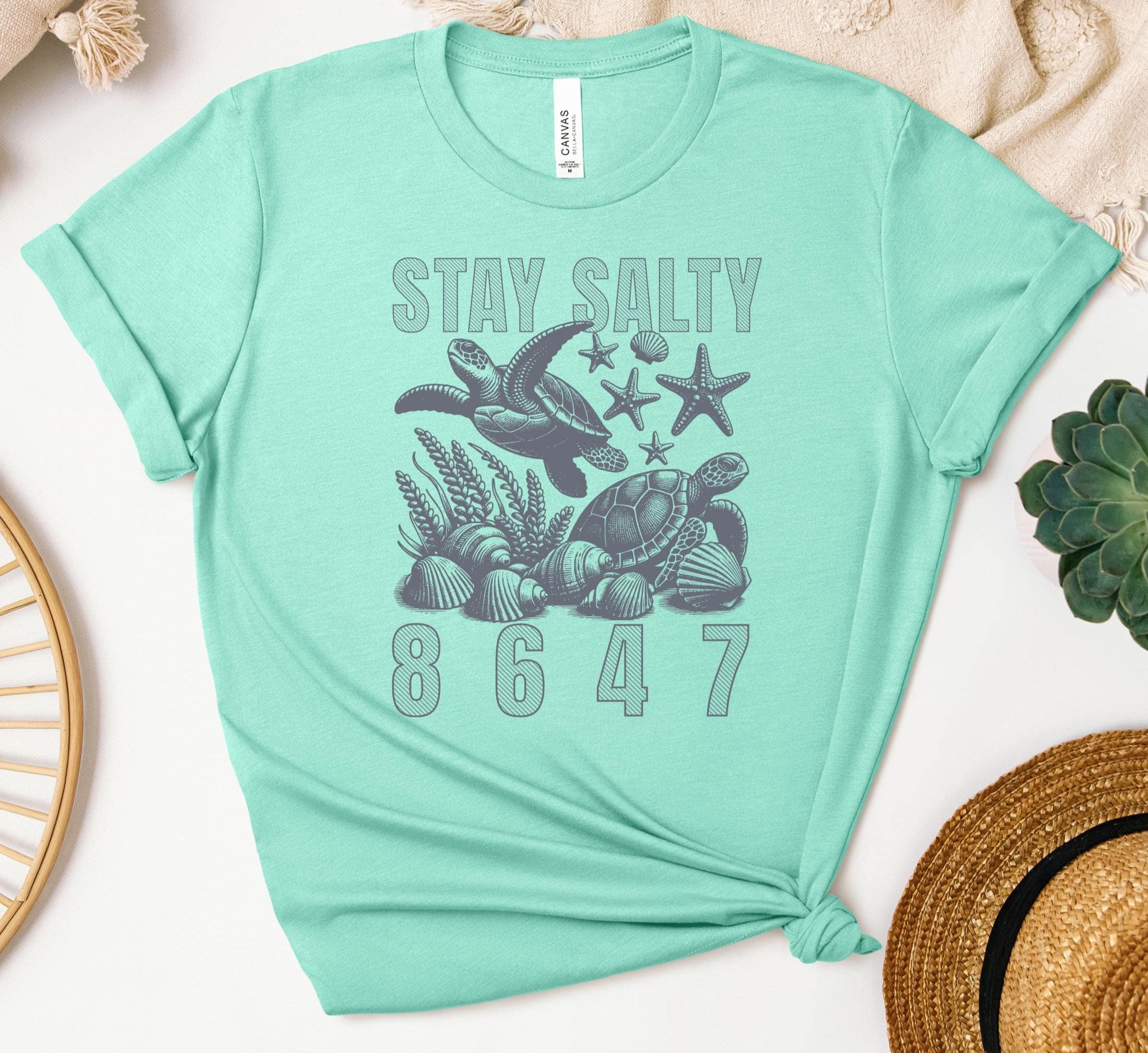 Stay Salty Gulf of Mexico Shirt, 8647 Seashell Shirt, Sea Turtle