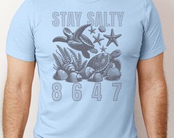 Stay Salty Gulf of Mexico Shirt, 8647 Seashell Shirt, Sea Turtle