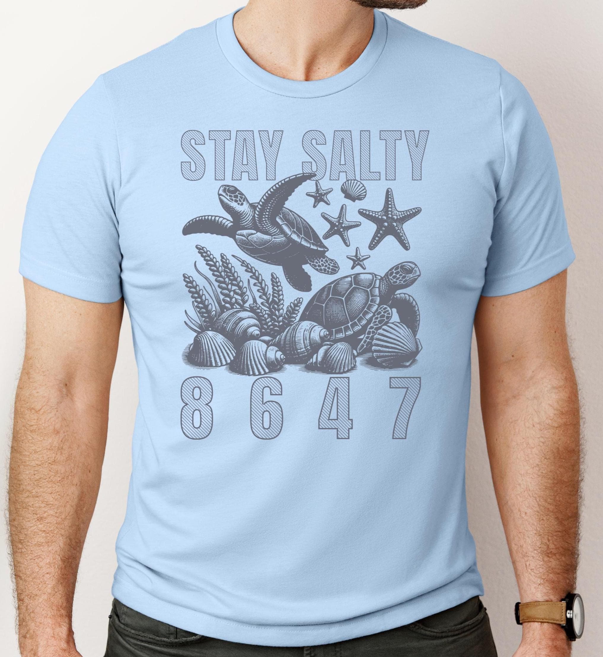 Stay Salty Gulf of Mexico Shirt, 8647 Seashell Shirt, Sea Turtle