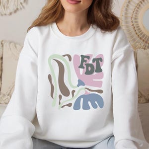 Subtle Retro Flower F*ck Donald Trump Sweatshirt, Floral Anti-Trump Sweater, Anti-Maga Shirt, Gift for Liberal, Democrat Shirt, FDT Shirt