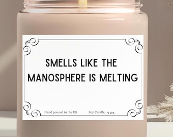 Smells Like the Manosphere is Melting Candle, Feminist Gift, Women's Rights Present, Civil Rights Decor, Burn the Patriarchy, Scented Candle
