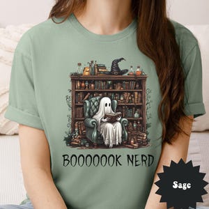 Ghost Book Reader T-Shirt, Halloween Book Lover Shirt, Booook Nerd Spooky Season Tee, Library Halloween Shirt, Book Club Shirt, Bookworm Tee