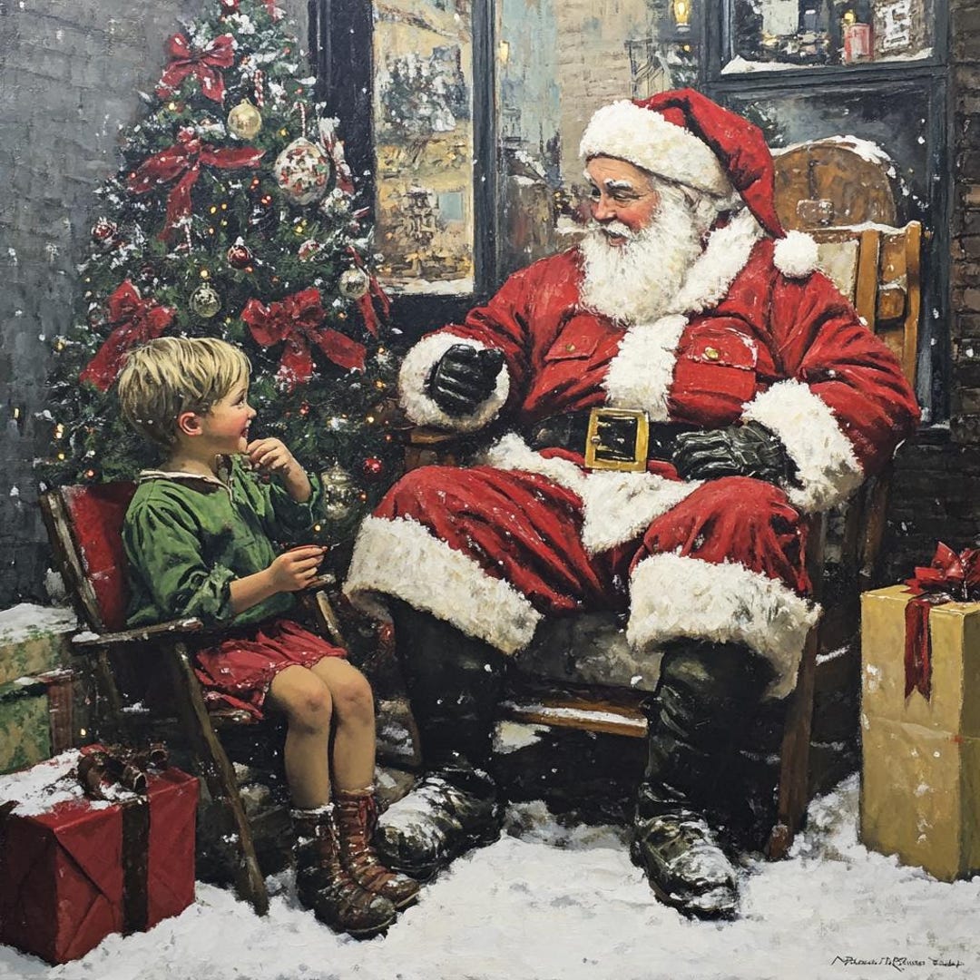 Norman Rockwell Style Christmas Painting - Etsy